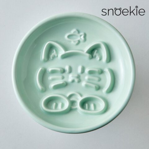 snoekie Erhöhter Porzellan-Haustiernapf 17×17×11 cm – Anti-Schling-Design, Spülmaschinenfest, Hochtemperaturgebrannt