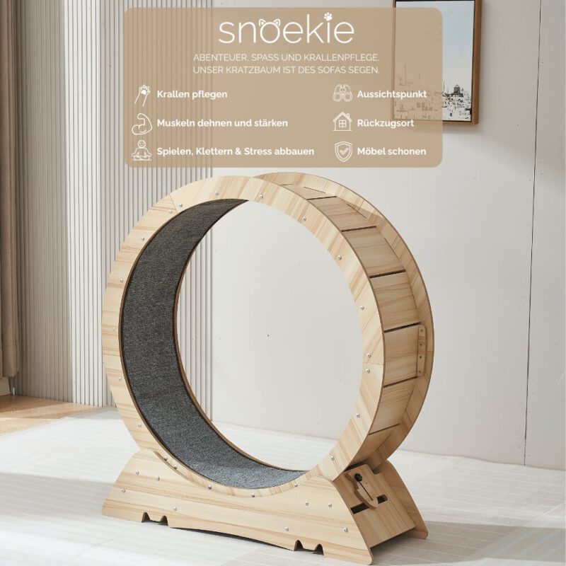 Snoekie KT-1100 – Leises Indoor Katzenlaufrad groß für Wohnungskatzen – stabil