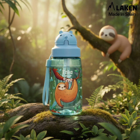 Laken Tritan-Trinkflasche 450ml mit Strohhalm und Deckel OBY LAZY