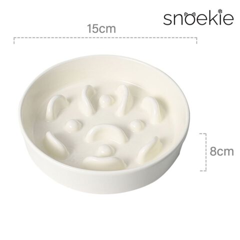 snoekie Anti-Schling Napf aus Porzellan – 15×15×3.5 cm, Spülmaschinenfest, Hochtemperaturgebrannt, Buntes Design