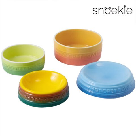snoekie Porzellan-Haustiernapf – 13.8×13.8×5 cm, Hochtemperaturgebrannt, Spülmaschinenfest, Farbverlauf-Design