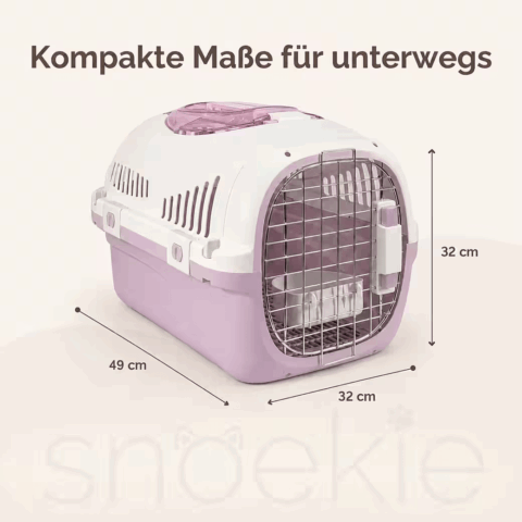 0ad9905a-5902-49f3-80a9-e5bfdde19991_1040x1040.png SNOEKIE Haustier Transportbox für Katzen & kleine Hunde – Robuste Tierbox mit aufklappbarer Dachöffnung am Tragegriff, Sichere Metalltür, Leicht & Stabil, Ideal für Auto, Reisen & Tierarzt Lila