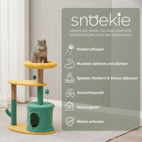 Snoekie Farbenfroher Design-Kratzbaum in Kaktus-Form mit Höhle