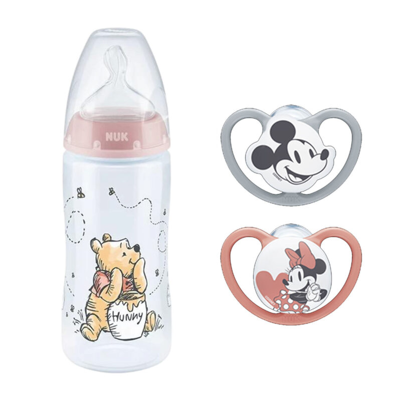 NUK Bambi First Choice Plus Babyflasche 300ml mit &NUK Space Silikon-Schnuller