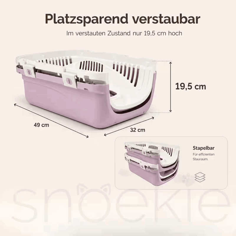 0cde4115-a7f2-45be-bebb-0ef6b2a21431_1040x1040.png SNOEKIE Haustier Transportbox für Katzen & kleine Hunde – Robuste Tierbox mit aufklappbarer Dachöffnung am Tragegriff, Sichere Metalltür, Leicht & Stabil, Ideal für Auto, Reisen & Tierarzt Lila