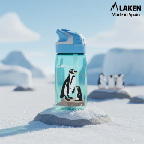 Laken Tritan Trinkflasche 450 ml – Kinderflasche mit Sicherheitsverschluss und Klappdeckel – Auslaufsicher TAPON SUMMIT
