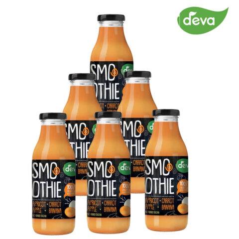 1003-aprico-6 Deva Frucht- & Gemüse smoothie Aprikose, Karotte, Apfel & Banane – Ohne Zuckerzusatz¹ – Ungekühlt haltbar-Für Kinder ab 3 Jahren – Glutenfrei & Vegan – 300 ml