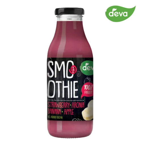 Deva Frucht-Smoothie Erdbeere, Aronia, Banane & Apfel – Ohne Zuckerzusatz¹ –Für Kinder ab 3 Jahren- Ungekühlt haltbar – Glutenfrei & Vegan – 300 ml