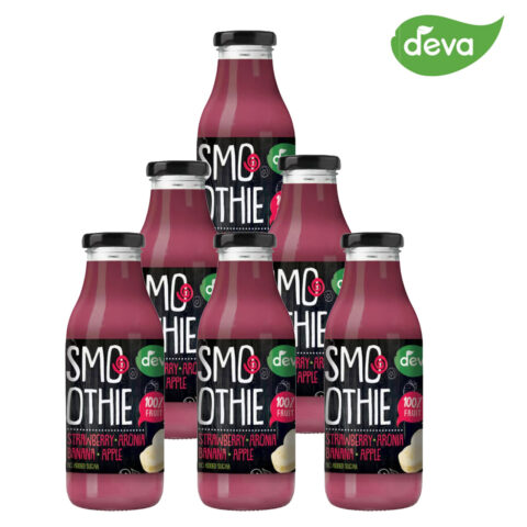 1005-erdbeer-6 Deva Frucht-Smoothie Erdbeere, Aronia, Banane & Apfel – Ohne Zuckerzusatz¹ –Für Kinder ab 3 Jahren- Ungekühlt haltbar – Glutenfrei & Vegan – 300 ml