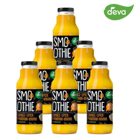 1010-orange-6 Deva Frucht-Smoothie Orange, Zitrone, Mandarine & Banane – Ohne Zuckerzusatz¹ – Ungekühlt haltbar – Für Kinder ab 3 Jahren – Glutenfrei & Vegan – 300 ml