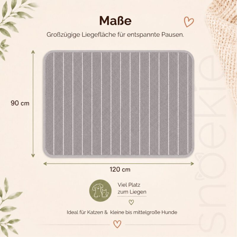10b7ff72-ad04-4b0a-9d49-b6ec4b70a846_1280x1280.jpg SNOEKIE Kühlmatte für Hunde und Katzen 90 x 120 cm, Haustier Kühlmatte aus Eisrattan mit rutschfester Unterseite, kühlende Hundematte für warme Tage, leicht & flexibel, grau