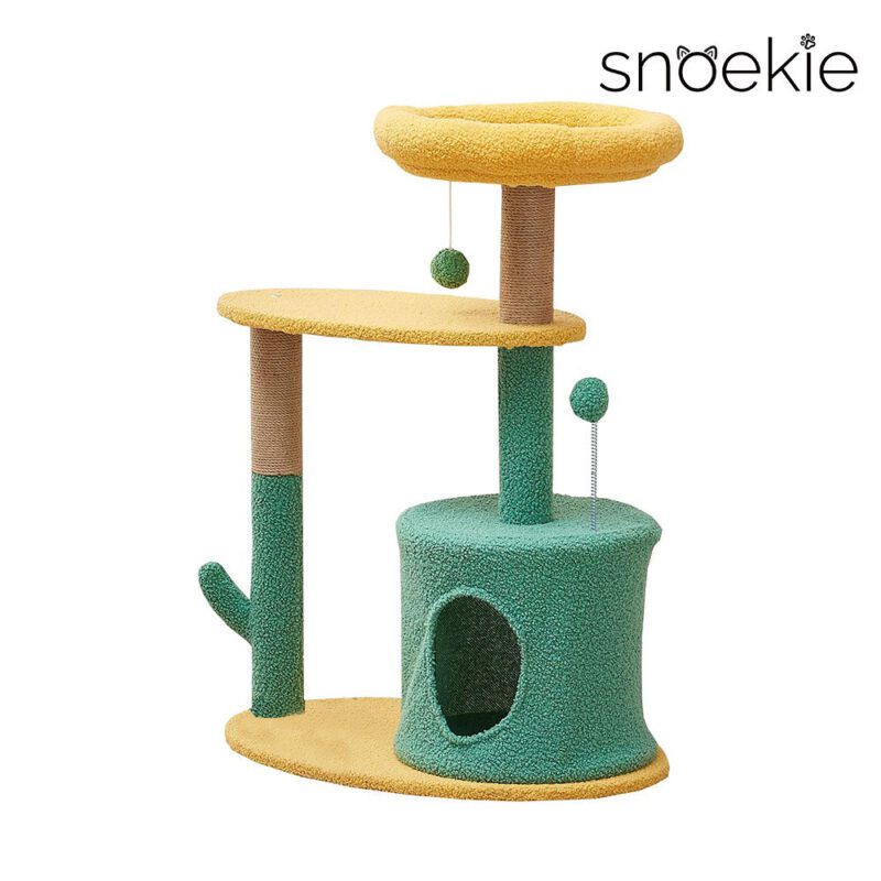 Snoekie Farbenfroher Design-Kratzbaum in Kaktus-Form mit Höhle
