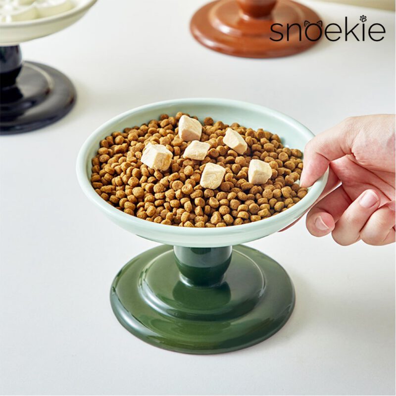 snoekie Erhöhter Porzellan-Haustiernapf 17×17×11 cm – Anti-Schling-Design, Spülmaschinenfest, Hochtemperaturgebrannt