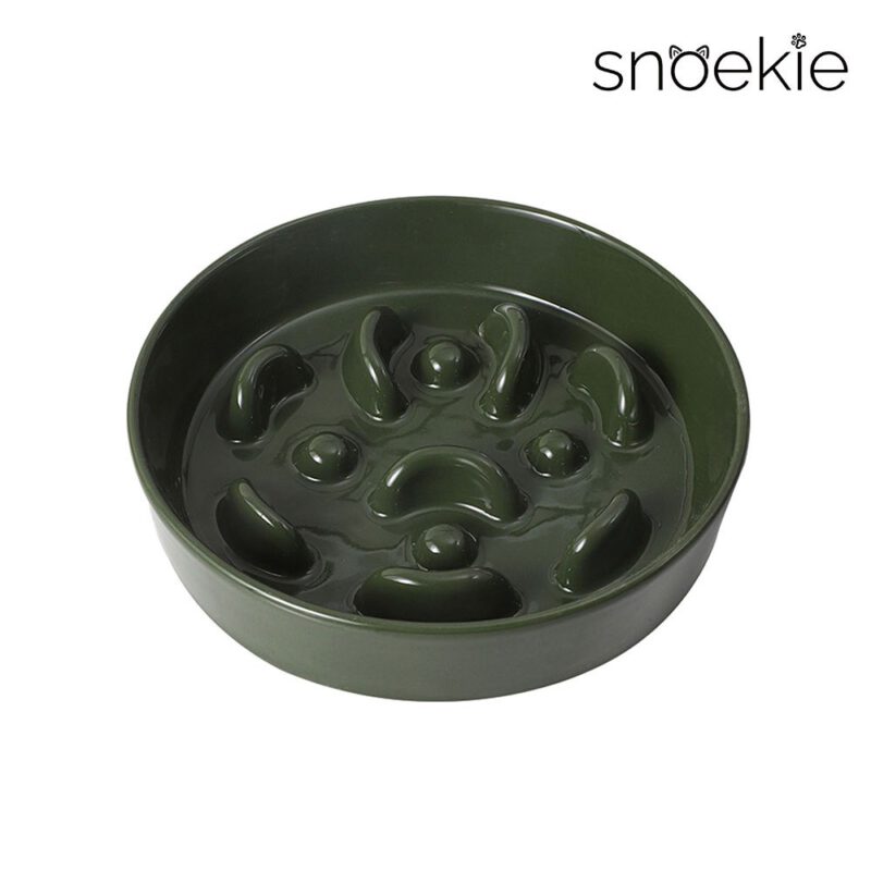 snoekie Anti-Schling Napf aus Porzellan – 15×15×3.5 cm, Spülmaschinenfest, Hochtemperaturgebrannt, Buntes Design