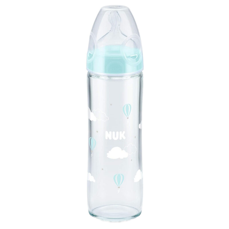 169533a1-793f-449b-bc16-3d7441c485831 Babyflasche NUK First Choice Glas Flasche + blau