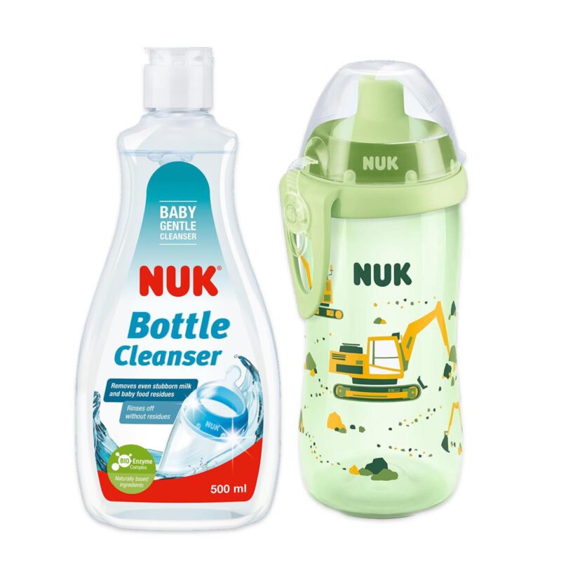 Babyflasche NUK Flexi Cup, + NUK Spülmittel SET