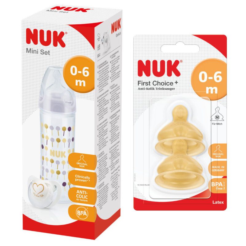NUK Babyflasche+Genius Schnuller+Latex Trinksauger
