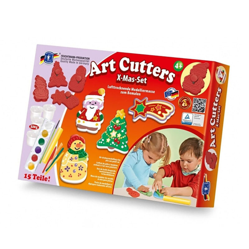 Knete Feuchtmann Art-​Cutters X-​Mas-Set mit Relief Ausstechförmchen