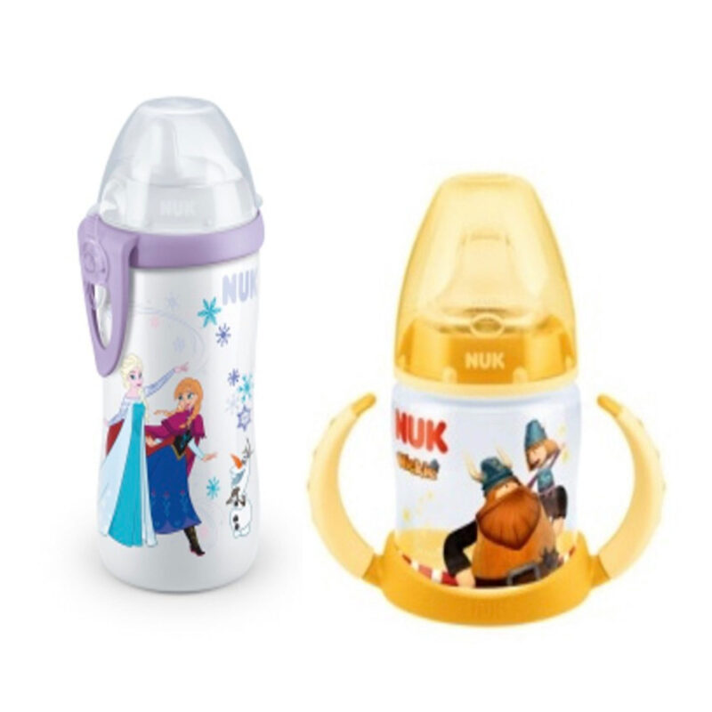 海盗鸭嘴+冰雪奇缘硬鸭嘴 NUK Babytrinklernflasche+ Babyflasche Kiddy Cup set