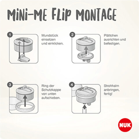 NUK Mini-Me Flip Trinkflasche aus Edelstahl 500ml mit 2in1 Trinkaufsatz