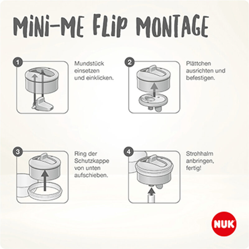 NUK Mini-Me Flip Trinkflasche aus Edelstahl 500ml mit 2in1 Trinkaufsatz