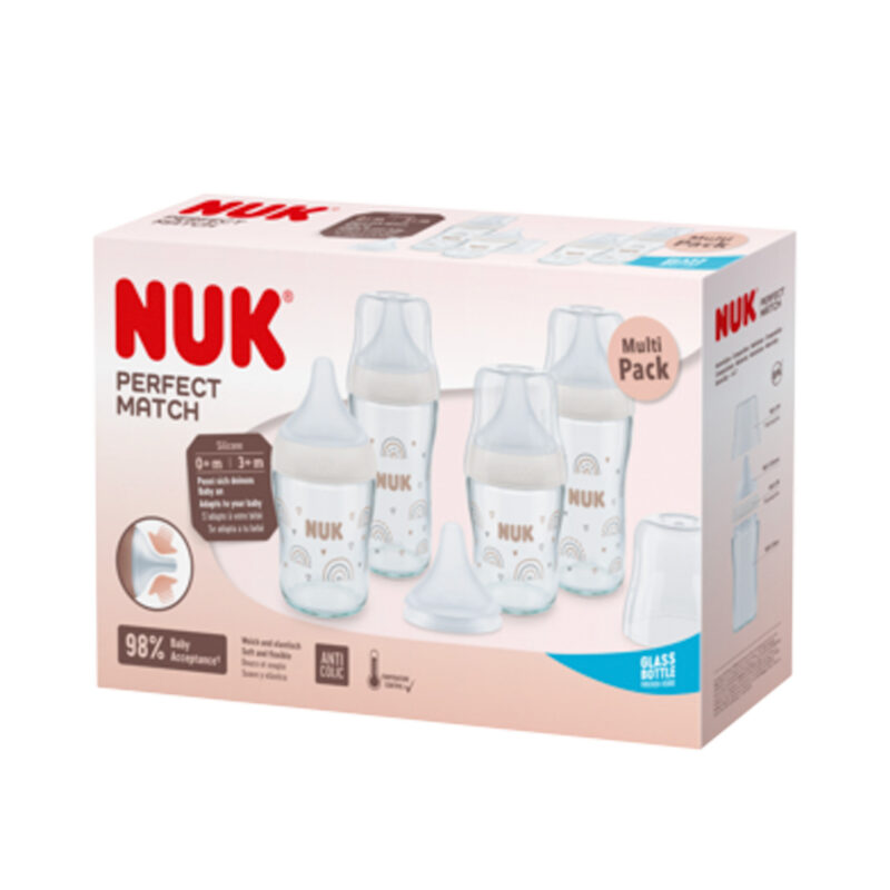 NUK Perfect Match Multipack 4er Glasflaschen-Set