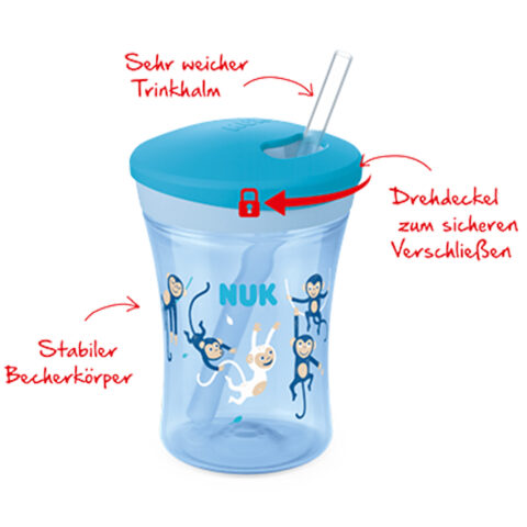 NUK Action Cup 230ml mit Trinkhalm