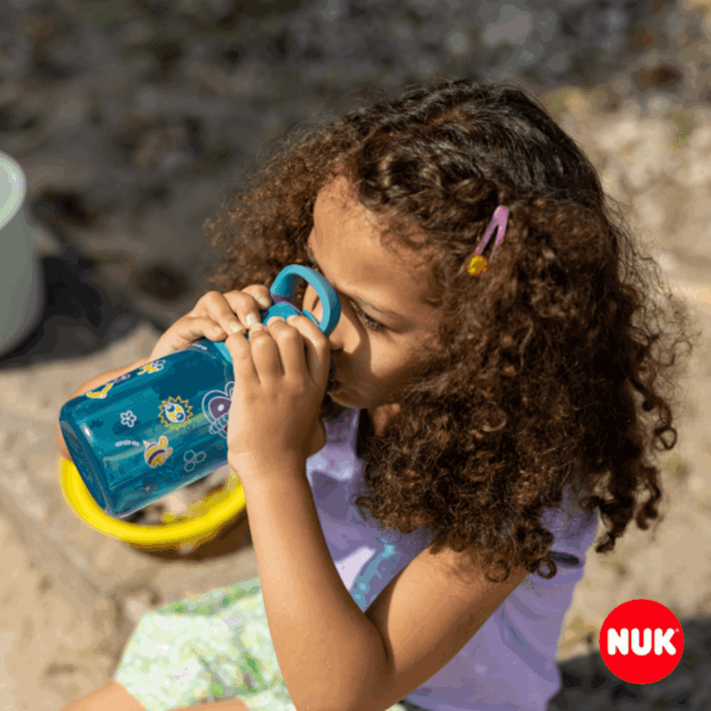 NUK By Contigo Easy Sip Cup | Trinkflasche für Kinder (ab 4 Jahren) | auslaufsicher | Hergestellt aus strapazierfähigem Tritan | spülmaschinenfest | 420 ml | Natur
