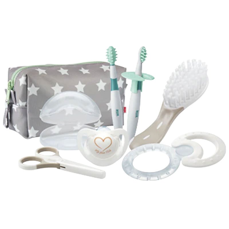 NUK Babypflege-Set mit 7 Teilen （ Schnuller/Bürste/Nagelschere )
