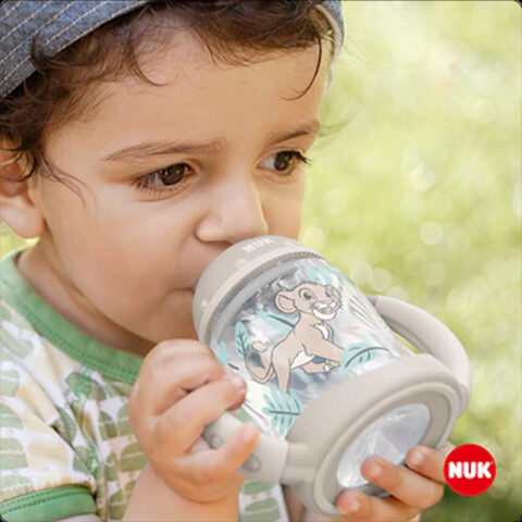 NUK Schlümpfe Kiddy Cup 300ml + Baby Trinklernflasche 150ml set