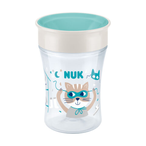 NUK NUK Babyflasche Magic Cup Trinklernbecher 8+ Monate, 230 ml, auslaufsicherer 360°-Trinkrand + Kiddy Cup 300ml 12M+