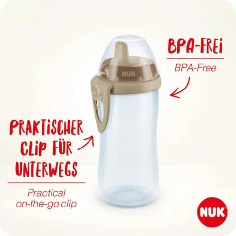 NUK NUK Babyflasche Magic Cup Trinklernbecher 8+ Monate, 230 ml, auslaufsicherer 360°-Trinkrand + Kiddy Cup 300ml 12M+