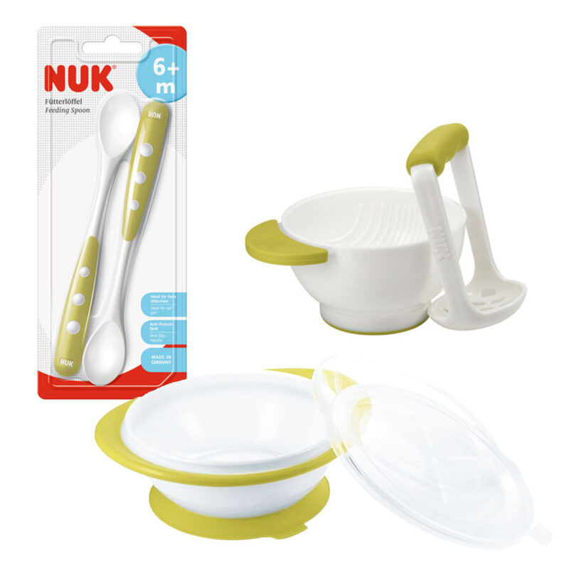 NUK Babygeschirr Vorteilset mit Esslern-Schale/Löffel/Püriset Frei