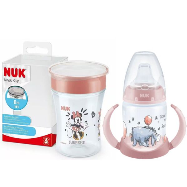 NUK Babyflasche Magic Cup Trinklernbecher 8+ Monate, 230 ml, auslaufsicherer 360°-Trinkrand mit Trinklernbecher 150ml