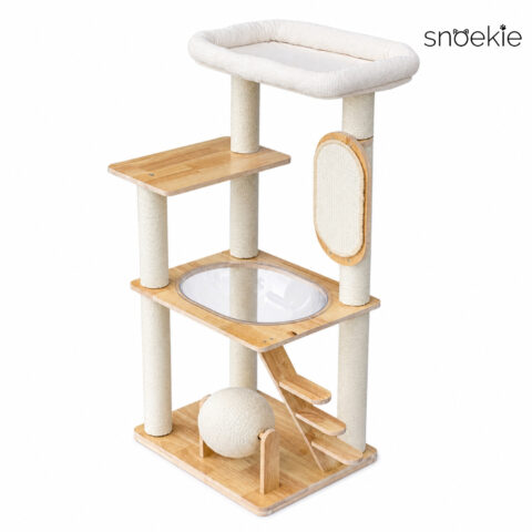 204a7323-494c-4102-b3fc-527b573dadd8_1500x1500.jpeg.format.jpg SNOEKIE Katzenbaum |Katzenmöbel aus massivem Gummibaumholz 120 cm stabiler Kratzbaum mit Liegeflächen Sisal Stämmen und elegantem Design für moderne Wohnräume