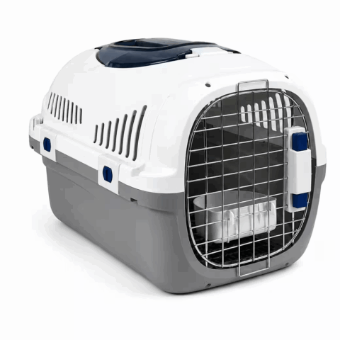 25d39106-225c-4896-86aa-9c7dbf5aa7c3_1040x1040.png SNOEKIE Haustier Transportbox für Katzen & kleine Hunde – Robuste Tierbox mit aufklappbarer Dachöffnung am Tragegriff, Sichere Metalltür, Leicht & Stabil, Ideal für Auto, Reisen & Tierarzt Grau|Blau