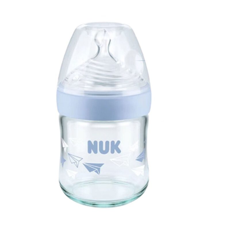 NUK Nature Sense Glasflasche Vorteil set mit 2 set Trinksauger & Schutzkappe