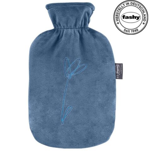 Snoekie Thermobecher 530 ml – Isolierte Edelstahlflasche &Fashy Wärmflasche 2,0L mit Plüschbezug mit gesticktem Dutch Iris