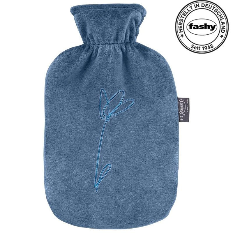 Snoekie Thermobecher 530 ml – Isolierte Edelstahlflasche &Fashy Wärmflasche 2,0L mit Plüschbezug mit gesticktem Dutch Iris