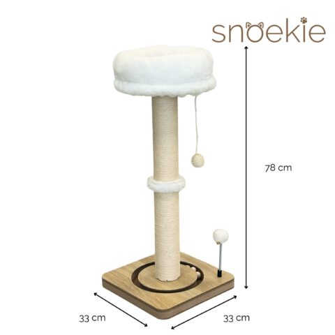 339bc620-0f10-4558-a54d-ebfed68c3739_2250x2250.jpeg.format.jpg SNOEKIE Kratzbaum für Katzen, 78 cm hohe Kratzsäule aus Sisal mit abnehmbarem Katzenbett, MDF-Bodenplatte, Spielzeug, kompakt 33 x 33 cm, 5 kg
