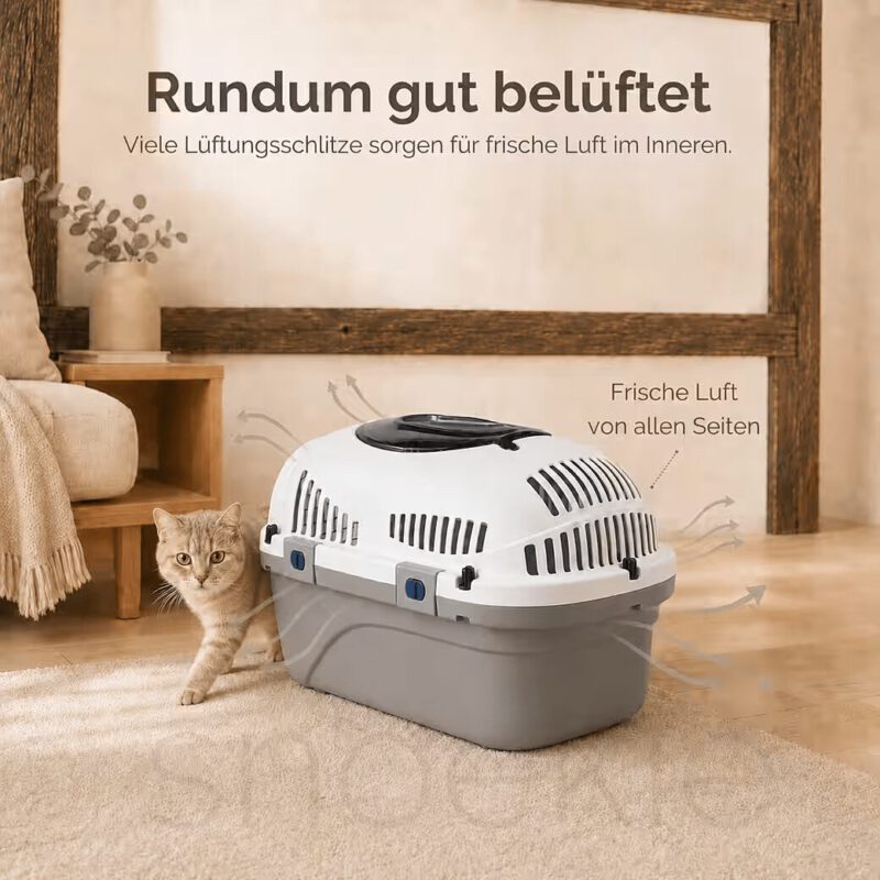 34a7db57-63d8-4f91-bac0-a7dc0e64ade8_1040x1040.jpg SNOEKIE Haustier Transportbox für Katzen & kleine Hunde – Robuste Tierbox mit aufklappbarer Dachöffnung am Tragegriff, Sichere Metalltür, Leicht & Stabil, Ideal für Auto, Reisen & Tierarzt Grau|Blau