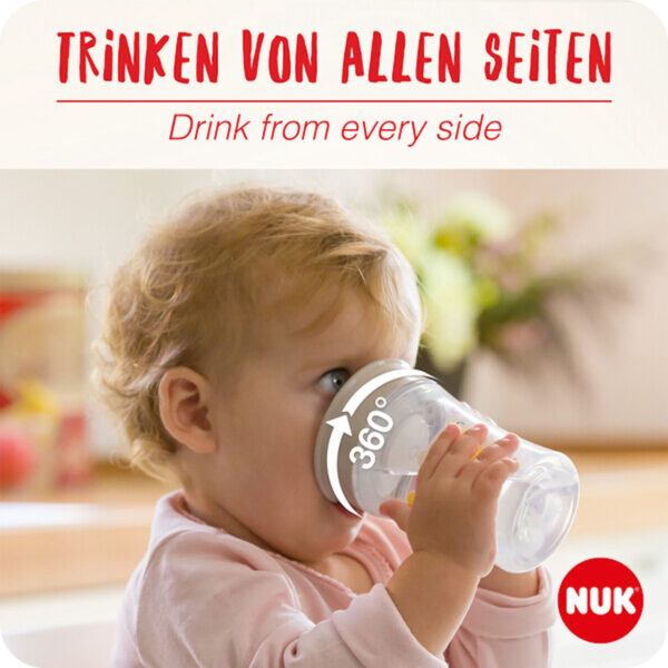 NUK Magic Cup 230ml mit Trinkrand und Deckel und Action Cup 230ml mit Trinkhalm
