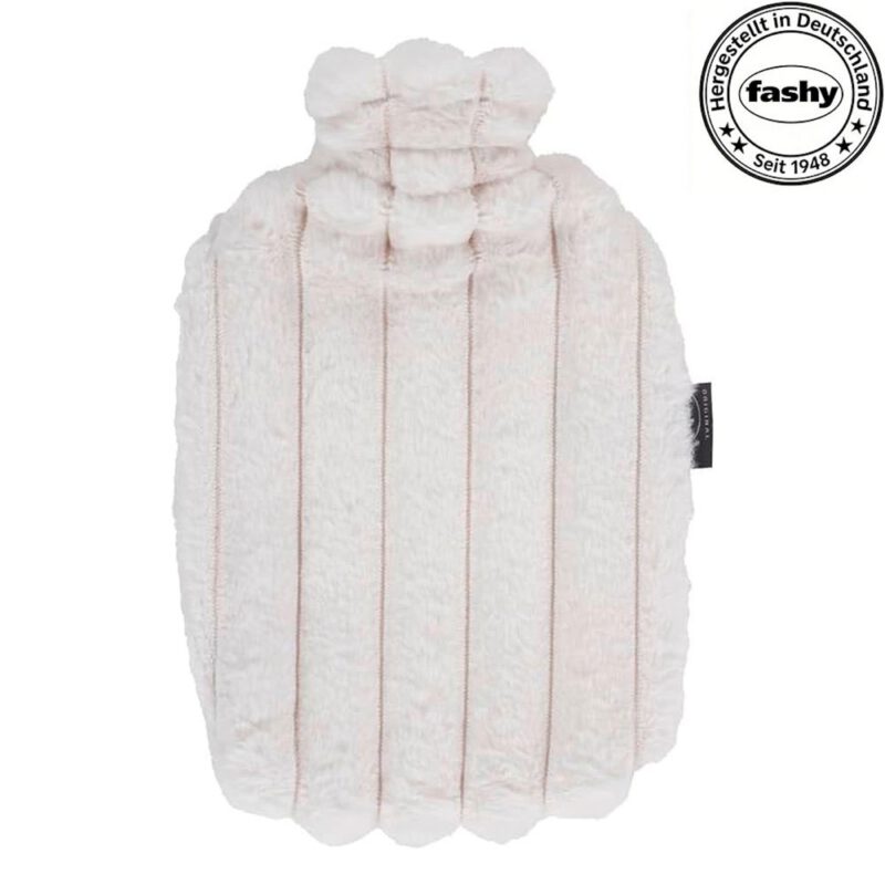 Fashy Wärmflasche 2,0 L mit supersoftem Bezug, creme