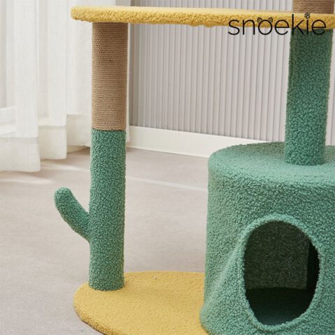Snoekie Farbenfroher Design-Kratzbaum in Kaktus-Form mit Höhle