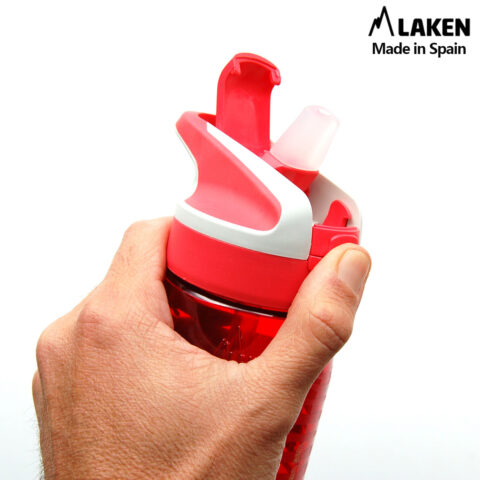 Laken Tritan Trinkflasche 450 ml – Kinderflasche mit Sicherheitsverschluss und Klappdeckel – AuslaufsicherL SUMMITMAGICAL FOREST
