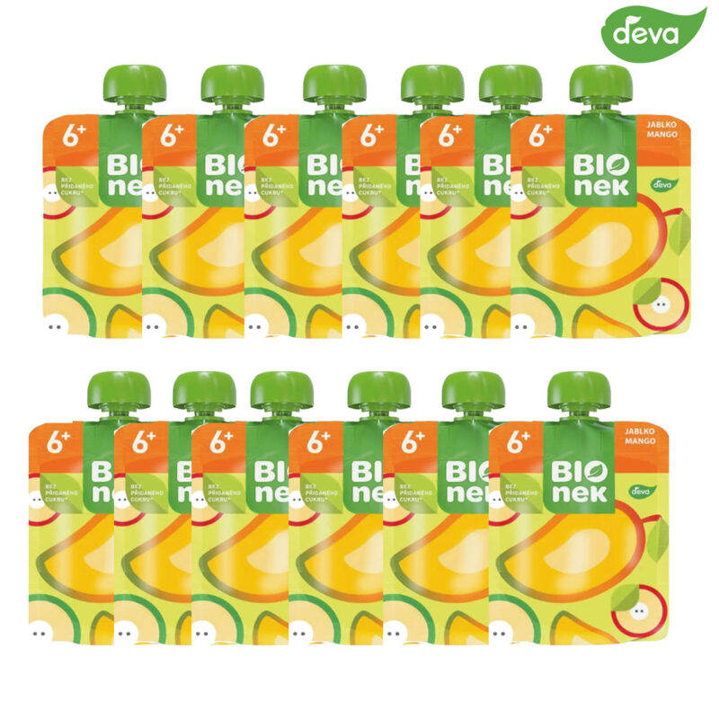 Deva BIOnek Bio-Fruchtpüree im Quetschbeutel mit Apfel & Mango – Ohne Zuckerzusatz