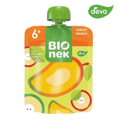 Deva BIOnek Bio-Fruchtpüree im Quetschbeutel mit Apfel & Mango – Ohne Zuckerzusatz
