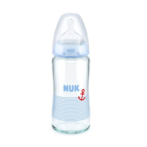 NUK First Choice Babyflasche|Glasflasche 240ml blau