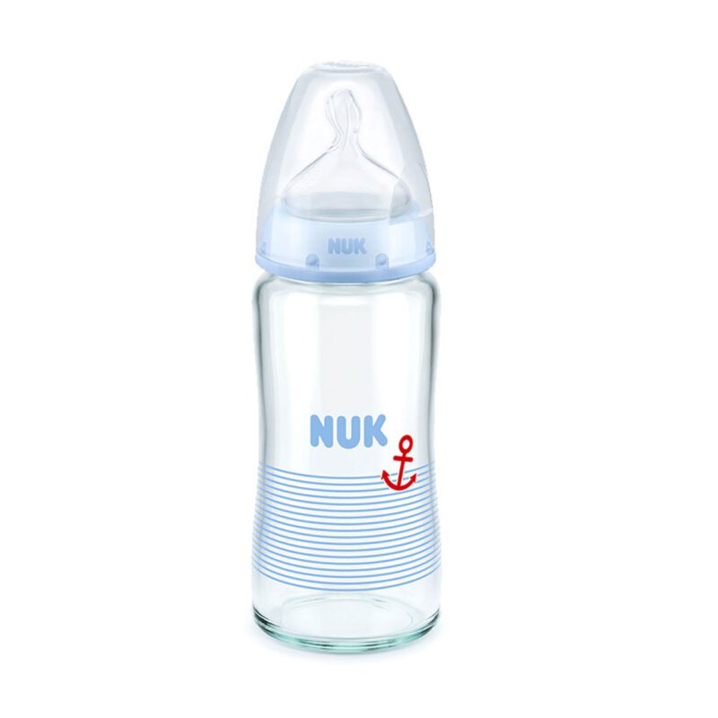 NUK First Choice Babyflasche|Glasflasche 240ml blau