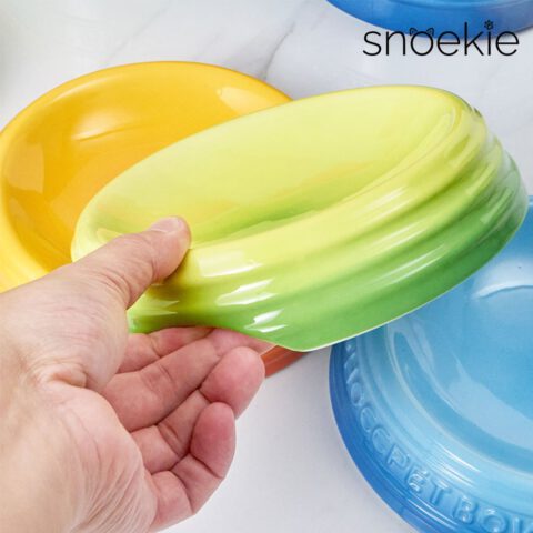 snoekie Porzellan-Haustiernapf – 13.8×13.8×5 cm, Hochtemperaturgebrannt, Spülmaschinenfest, Farbverlauf-Design